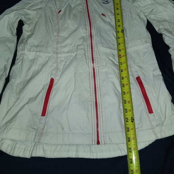 TOMMY HILFIGER WHITE UNISEX SPRING JACKET SIZE MEDIUM - Picture 5 of 5